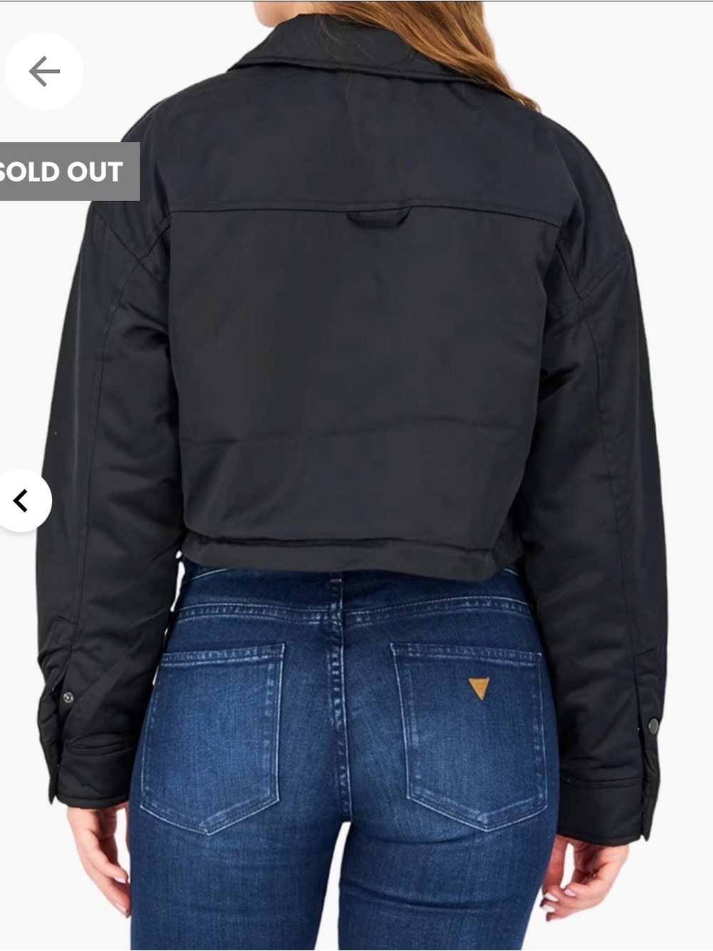 Forever 21 Women’s Black Cropped Bomber Jacket Size Large - Picture 4 of 7